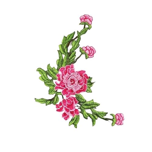 Kleidungszubehör Stickerei Spitze Stoffaufkleber Textilbestandteile Kleidungsaufnäher Wasserlösliche handgenähte ethnische Blumenstickerei(Rose) von YOPI