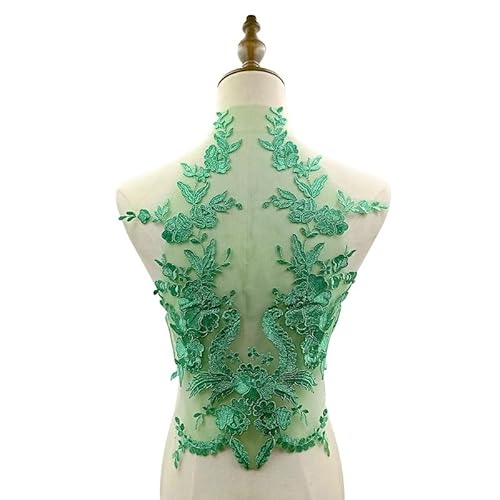 Mesh bestickt zurück Kragen Polyester Filament bestickt Corsage DIY Spitze Zubehör Hochzeit Zubehör(green) von YOPI