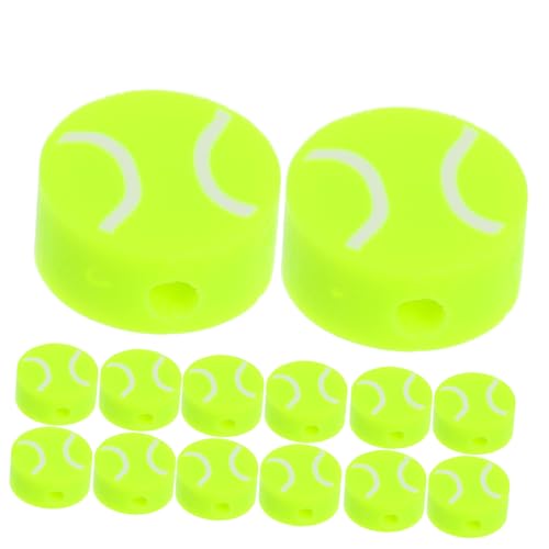 YOSADIER 100 Stück Weiche Keramikperlen Sports Spacer Perlen Perlen-Anhänger Tennisperlen für die Schmuckherstellung Bausatz für Armbänder aus Tonperlen Abstandsperlen Polymer-Ton Green von YOSADIER