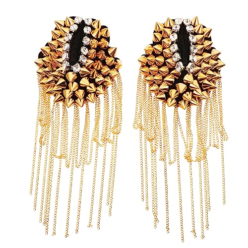 YOSADIER 2Stücke Schulterklappen Abzeichen mit Quaste und Kette Goldene Epauletten für Schulterflicken für Dekoration und Accessoires für Kleidung YOSADIER 2Stücke Schulterklappen Abzeichen mit Quaste und Kette Goldene Epauletten für Schulterflicken für Dekoration und Accessoires für Kleidung von YOSADIER