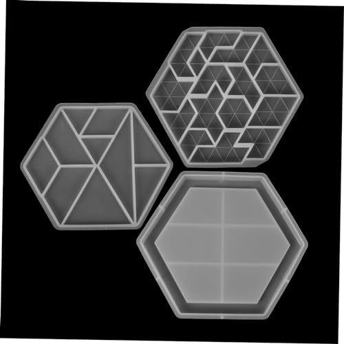 YOSADIER 3Stücke Silikonformen Für Puzzlespielzeug DIY Wandverzierung Hexagon Tangram Formen Für Resin Und Epoxidharz Dekoration Und Handwerk von YOSADIER