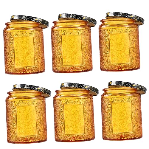 YOSADIER 6Stücke Geprägte Glaskerzenbehälter Kits Mittelgroße Amberfarben Machen Mason Gläser DIY Kerzengläser für Projekte und Aufbewahrung von Kleinigkeiten YOSADIER 6Stücke Geprägte Glaskerzenbehälter Kits Mittelgroße Amberfarben Machen Mason Gläser DIY Kerzengläser für Projekte und Aufbewahrung von Kleinigkeiten von YOSADIER