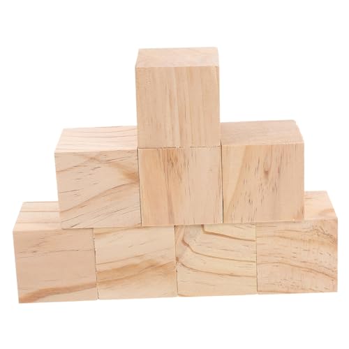 YOSADIER 8 Stück Holzwürfel Aus Holzblöcken Schlichte Holzklötze Für Die Babyparty Kleine Holzklötze Vogelblock Aktivitätswürfel Aus Holz Unfertiges Holz Holzblock Beige Kiefernholz von YOSADIER