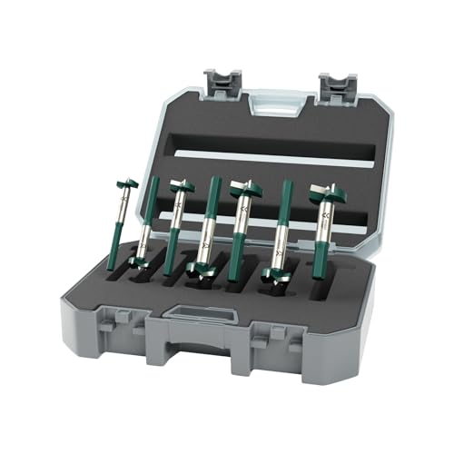 YOSIGHT Forstnerbohrer Set 7-tlg mit Sechskantschaft, 15.9 mm - 31.8 mm Holzbohrer Set, Fräsbohrer Holz, Holzbohrwerkzeuge für Holz, Forsterbohrerset, Hartholz und MDF von YOSIGHT