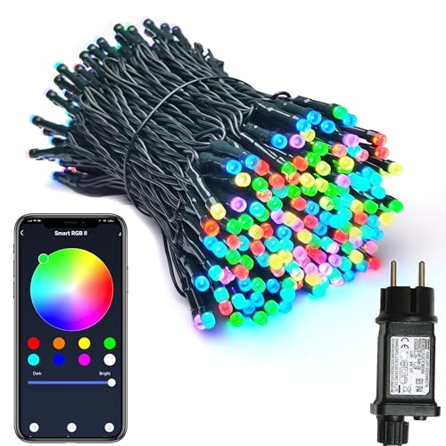 Intelligente LED Lichterkette Kette Leuchte mit 100 RGB LEDs Farbwechsel durch App-gesteuerte, Alexa & Google kompatibel, Musik Sync, Zeitschaltuhr für Weihnachten Zimmer Küche Party (10M) von YOSION