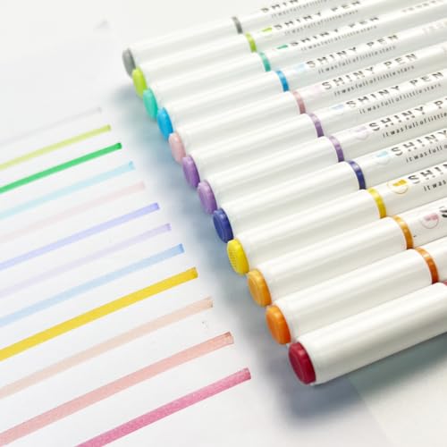 YOSKAEDI 12 Pastell Textmarker Set Leuchtstift Highlighter Pen Stift Marker Pastell FüR Journaling, School Supplies von YOSKAEDI