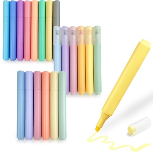 YOSKAEDI Textmarker Pastell Set - 20er Highlighter Pen Stift mit 20 Farben, Leuchtstifte Marker Pastell Bibel Marker, Sehr Perfektes Schul Sachen Schulbedarf von YOSKAEDI