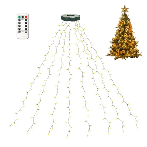 Lichterkette Weihnachtsbaum 280 LED mit Ring: Weihnachtsbaum Beleuchtung mit 8 Leuchtmodi und Timing Funktion, USB-Port IP44 Wasserdicht Lichterkette Tannenbaum für Inner außen Garten Ferien Deko von YOUBST