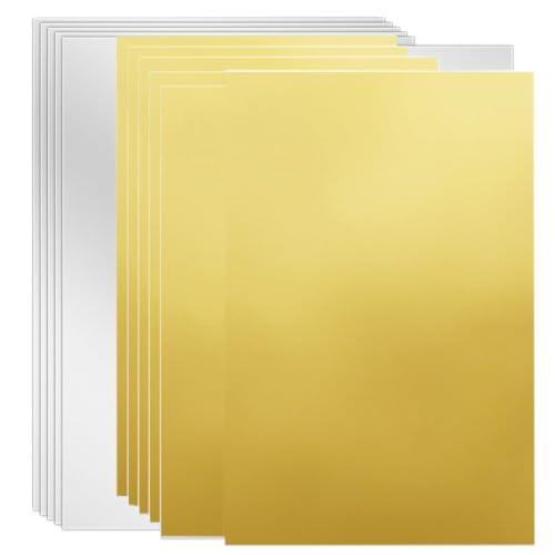 YOOHOOL A4 Papier Metallic Gold und Silber druckbare Aufkleber Papierblätter für Tintenstrahldrucker oder Laserdrucker Goldenes Silber Schimmer Papier insgesamt 12 Blätter von YOUHOOL