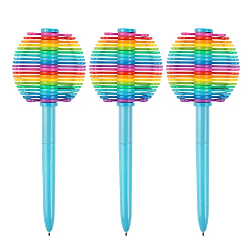 YOUKAI Fidget Pen Dekompressions-Kugelschreiber für den Schreibtisch, Geschenk für Kinder, Studenten, Regenbogenfarben, 3 Stück von YOUKAI