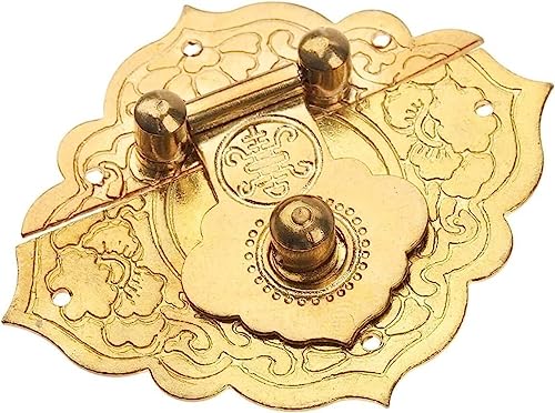 YOUMEISI Haspenriegel, Goldener Riegel, alte chinesische Schlossschnalle, verwendet for Schmuckkoffer, Schnallenclipschnalle, Möbelbeschläge(Brass) von YOUMEISI