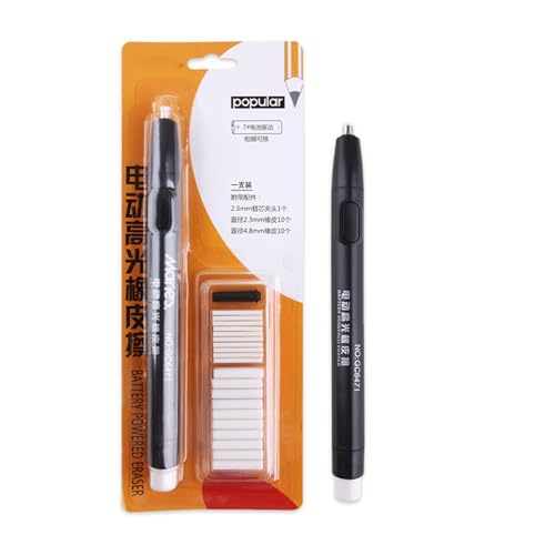 Doppelseitiger Radierstift, batteriebetrieben, automatisches Löschen, wiederaufladbar, mit 20 Ersatzminen, Durchmesser 2,3 mm, 4,8 mm von YOUNAFEN