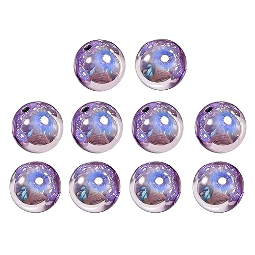 YOUNAFEN Set mit 10 runden undurchsichtigen Perlen, reflektierende Charm-Perlen, Bastelperlen, Acrylperlen, perfekt für DIY-Schmuckherstellung und Bastelarbeiten von YOUNAFEN