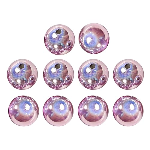 YOUNAFEN Set mit 10 runden undurchsichtigen Perlen, reflektierende Charm-Perlen, Bastelperlen, Acrylperlen, perfekt für DIY-Schmuckherstellung und Bastelarbeiten von YOUNAFEN