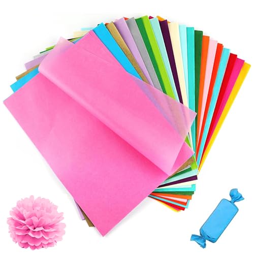 YOUNGSAY 450 Blatt Seidenpapier Bunt, 40 Farben Seidenpapier, 29 x 20 cm Durchscheinend Seidenpapier Verpackungsmaterial für Geschenkverpackung/DIY-Kunsthandwerk//Tischdekoration von YOUNGSAY