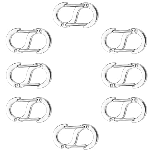 YOURKAY 8PCS Doppelöffnungs-Verkürzer-Verschluss,Kettenverschluss Armband Verschluss Schmuckverschluss Verschluss Edelstahl-S-Lock-Armband-Verbindungsstück, Halsketten-Clip für Ohrring Schmuck DIY von YOURKAY