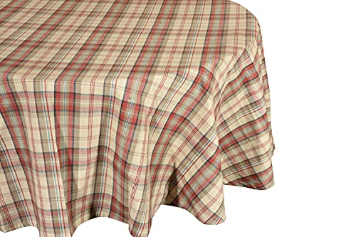 Yourtablecloth Tischdecke, kariert, rund, Baumwolle, kariert, 178 cm von YOURTABLECLOTH