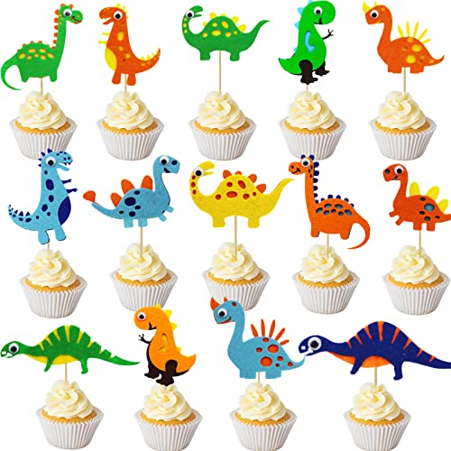 14 Stück Dinosaurier Topper, Netter Dinosaurier Kuchen Topper Deko Set,Dino Thema Geburtstagstorte Dekoration für Kinder Geburtstag Baby Shower Party Dekorationen Zubehör von YOUYIKE