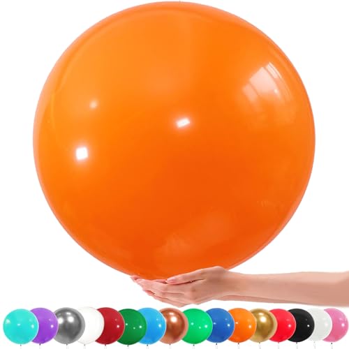 36 Zoll Riesen Luftballons, 6 Stück Groß Orange Luftballon, 90CM Latex Grosse Luftballons Dekoration für Hochzeit Geburtstag Taufe Babyparty Kindergeburtstag Karnevals Deko von YOUYIKE