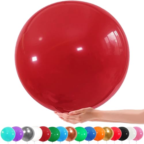 36 Zoll Riesen Luftballons, 6 Stück Groß Luftballon, 90CM Latex Grosse Luftballons Dekoration für Hochzeit Geburtstag Taufe Babyparty Kindergeburtstag Karnevals Deko (Granatapfelroter) von YOUYIKE