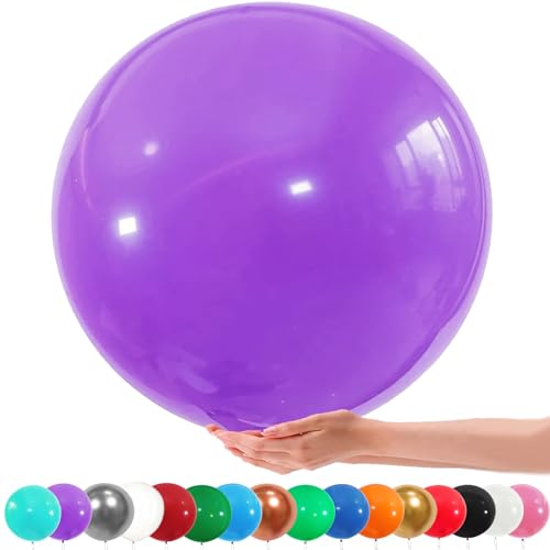 36 Zoll Riesen Luftballons, 6 Stück Groß Luftballon, 90CM Latex Grosse Luftballons Dekoration für Hochzeit Geburtstag Taufe Babyparty Kindergeburtstag Karnevals Deko (dunkelvioletter) von YOUYIKE