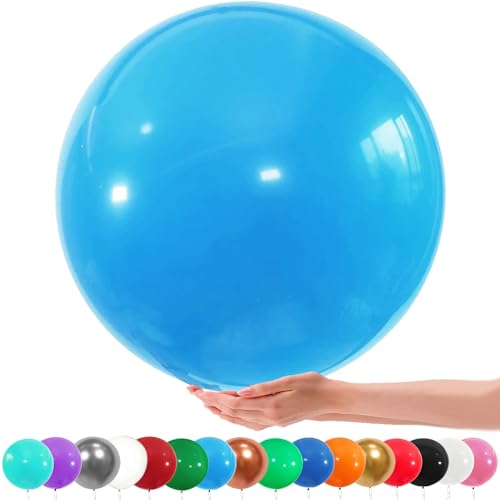 36 Zoll Riesen Luftballons, 6 Stück Groß Luftballon, 90CM Latex Grosse Luftballons Dekoration für Hochzeit Geburtstag Taufe Babyparty Kindergeburtstag Karnevals Deko (hellblauer) von YOUYIKE