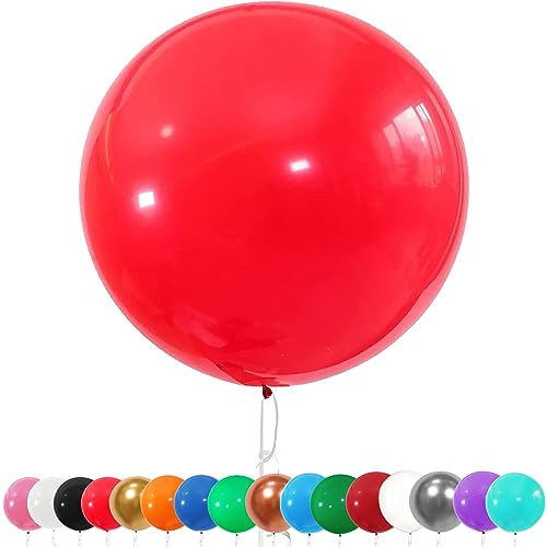 6 Stück Luftballons Gross, 36 Zoll Ballons Groß, Rot Latexballon, Luftballons XXL Groß, Grosse Luftballons XXL, Latex Riesige Ballon, für Hochzeit Babyparty Geburtstag Party Deko(91 cm) von YOUYIKE