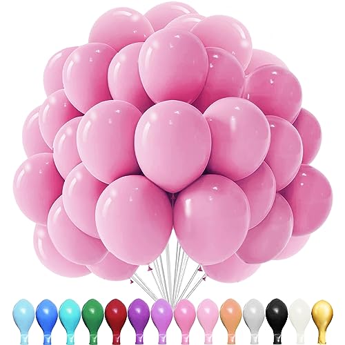 Luftballons hellrosa, 100 Stück 10 Zoll Luftballons hellrosa Matt, 2.2g Latex Luftballons, Luftballons Matt, für Geburtstagsfeiern, Jubiläumsfeiern, Hochzeiten, Baby Party, Partydekorationen von YOUYIKE