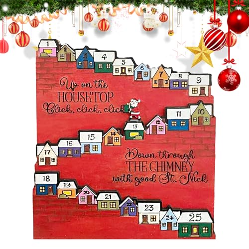 Kletternder Weihnachtsmann Adventskalender, Weihnachtsmann Treppen Countdown, Adventskalender Aus Holz 2024, 25 Tag Weihnachts Adventskalender für Weihnachten, Urlaub, Geschenk von YOUYIKE