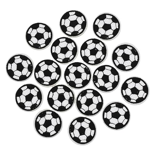 20 Stück Applikationen, Fußball Patches for Jungen, Stickpatch, Cartoon Stoffaufkleber, Fußball Aufnäher for Aufbügeln, Bügelflicken(3cm) von YOUYIMEI