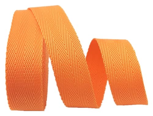 Canvas-Rucksack-Gepäckgurte, Baumwoll-Gurtband, Baumwoll-Gurtband, Gurtband 25 mm, Polypropylen-Gurtband 1 Zoll, Polster-Gurtband for Stühle, Sofa(Oranje,25mm x 10m) von YOUYIMEI