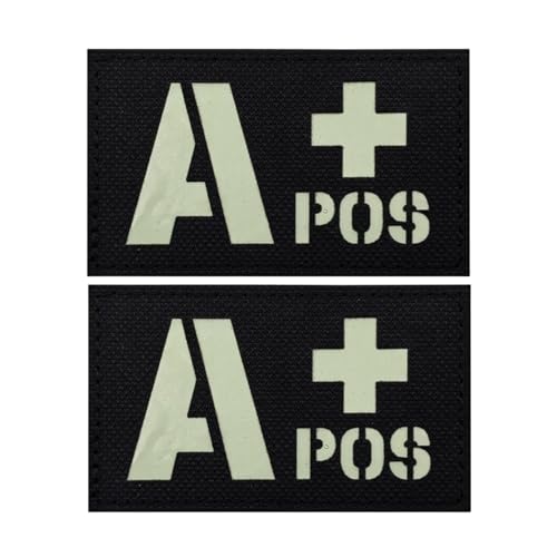 Blutgruppen-Patch, Nylon-Infrarot-reflektierender Morale-Patch, militärischer taktischer Patch, geeignet zur medizinischen Blutgruppenidentifizierung - Leuchtend A+ von YOYUMI