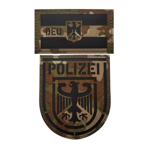 DEU Deutschland Patch Klett Flagge Patches Militär Taktischer Moral Aufnäher, Nylon Material IR Infrarot Reflektierender Abzeichen, für Helm Weste Uniform Hut (Camouflage set) von YOYUMI