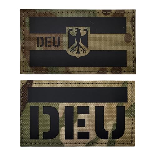 DEU Deutschland Patch Klett Flagge Patches Militär Taktischer Moral Aufnäher, Nylon Material IR Infrarot Reflektierender Abzeichen, für Helm Weste Uniform Hut (DEU Kombination) von YOYUMI