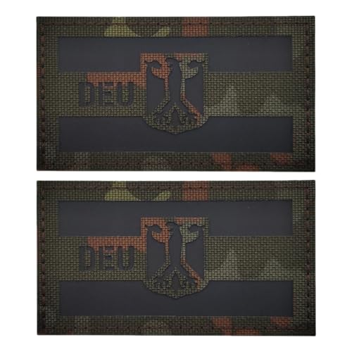 DEU Deutschland Patch Klett Flagge Patches Militär Taktischer Moral Aufnäher, Nylon Material IR Infrarot Reflektierender Abzeichen, für Helm Weste Uniform Hut (DEU Tarnung der Nationalflagge) von YOYUMI