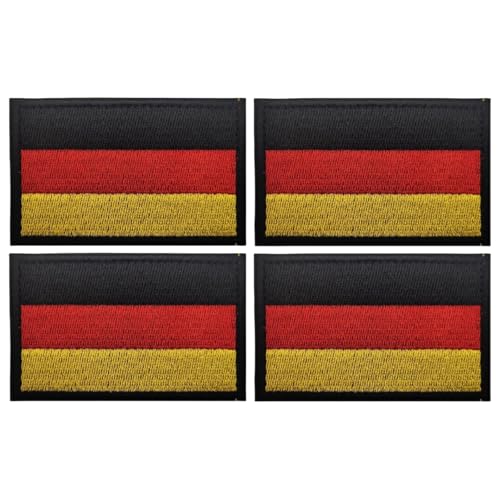 DEU Deutschland Patch Flagge Patches Militär Taktischer Moral Aufnäher Abzeichen, für Helm Weste Uniform Hut 4 Stück, Schwarz von YOYUMI