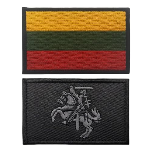 Gestickter Patch Mit Litauischer Flagge, Taktischer Moral Patch, Geeignet Für Militärausrüstungszubehör, 2Er Pack – Kombination von YOYUMI