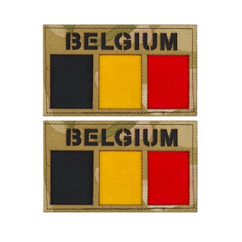 IR-Reflex-Patch mit belgischer Flagge, Militär-Nylon, taktischer Moral-Patch für Rucksack, Helm, Uniform, IFF, 2 Stück – Camouflage IR-Reflex-Patch mit belgischer Flagge, Militär-Nylon, taktischer Moral-Patch für Rucksack, Helm, Uniform, IFF, 2 Stück – Camouflage von YOYUMI