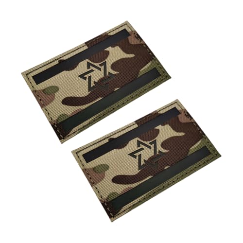 Patch Militär Israel Flagge Klett Aufnäher IR Reflektierender Stoffaufnäher mit Israelischer, Moralaufnäher Armbinde – Camouflage von YOYUMI