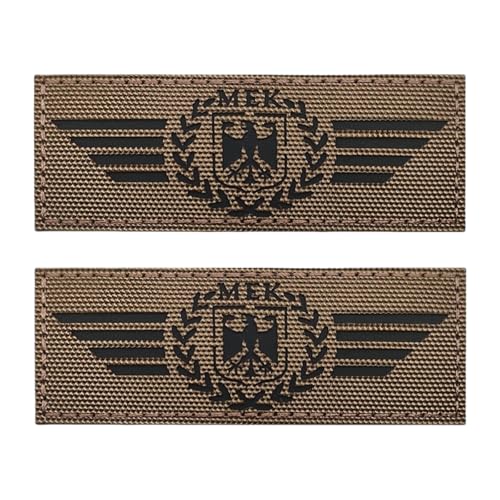 DEU Deutschland Patch Klett Flagge Patches Militär Taktischer Moral Aufnäher, Nylon Material IR Infrarot Reflektierender Abzeichen, für Helm Weste Uniform Hut Pack of 2 (MEK Bruststreifen) von YOYUMI