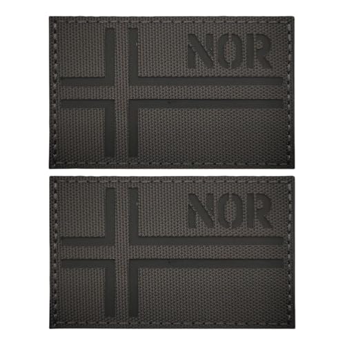 Infrarot Reflektierender Patch Mit Norwegischer Flagge, IR Identifikations Patch Aus Nylonmaterial, Taktischer Moral Patch, Geeignet Für Taktische Weste Und Helm, 2Er Pack – Grau Und Schwarz von YOYUMI