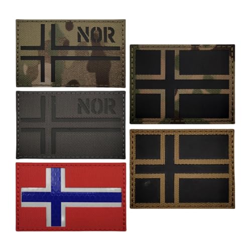 Infrarot Reflektierender Patch Mit Norwegischer Flagge, Taktischer Moral Patch Zur IR Identifikation Aus Nylonmaterial, Geeignet Für Taktische Westen Und Helme, 5 Stück von YOYUMI