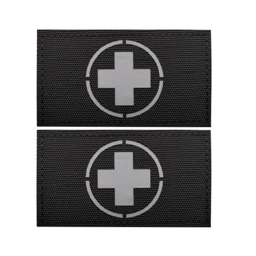 Infrarot-Reflex-Patch mit Schweizer Flagge, taktisches Moralarmband aus Nylon, passend für Helmweste, Uniform – Schwarz und Grau von YOYUMI