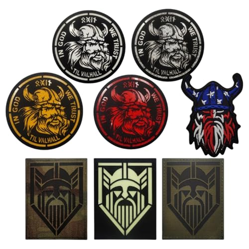 Infrarot-Reflex-Patches der Vikings, leuchtende Abzeichen aus Nylongewebe, für Westen, Helme, Uniformen – 8 Stück von YOYUMI