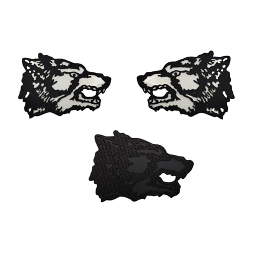 Leuchtender Wolf klett Patch, Infrarot reflektierender Abzeichen, taktischer Moral Aufnäher, Taschenzubehör 3 Stück von YOYUMI