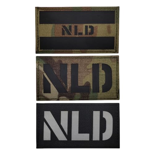 NLD Infrarot-reflektierender Patch mit niederländischer Flagge, taktischer Moral-Patch aus Nylon, Zubehör für taktische Ausrüstung – 3 Stück NLD von YOYUMI