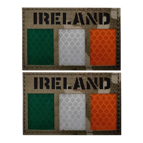 Irland Flagge Patch, Nylongewebe IR Infrarot Reflexion, Militärische taktische Moral Patch Verwendet für Helme Westen Uniformen (Pack of 2 Tarnung) von YOYUMI