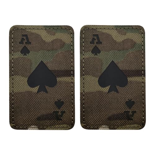 Patches Klett Leuchtender Ace Of Spades Taktischer Moral Patch Militärisches Taktisches Klettverschluss Armbandabzeichen (Tarnung) von YOYUMI