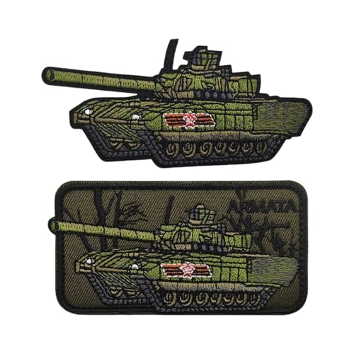 Militärische taktische Moral Stickerei Klett Patch Amüsant Tank Muster Aufnäher mit gestickten Applikationen Für Taktische Kleidung Rucksack Baseballkappe Uniform, 2 Stück (Armata) von YOYUMI