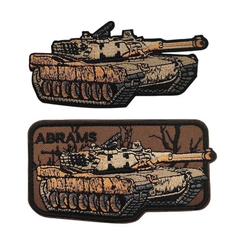 Militärische taktische Moral Stickerei Klett Patch Amüsant Tank Muster Aufnäher mit gestickten Applikationen Für Taktische Kleidung Rucksack Baseballkappe Uniform, 2 Stück (M1) von YOYUMI